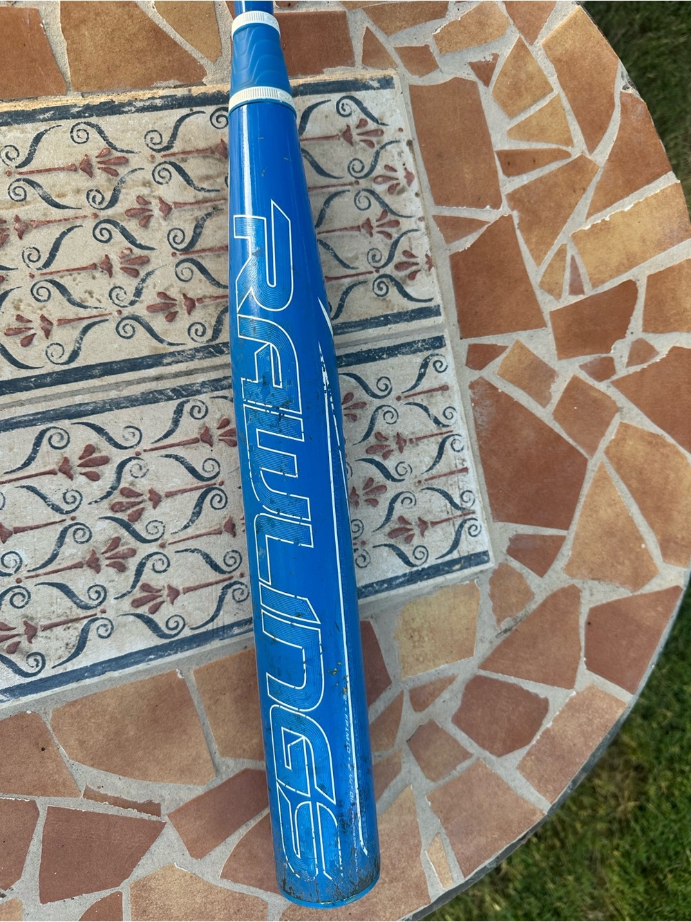 Rawlings Bright Blue Baseball Bat with White Accents